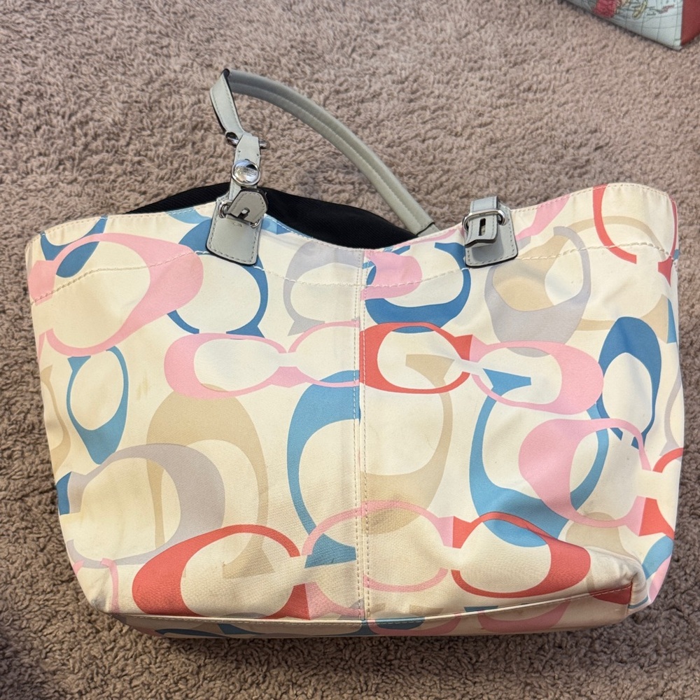 Coach Multicolor Signature Tote Bag